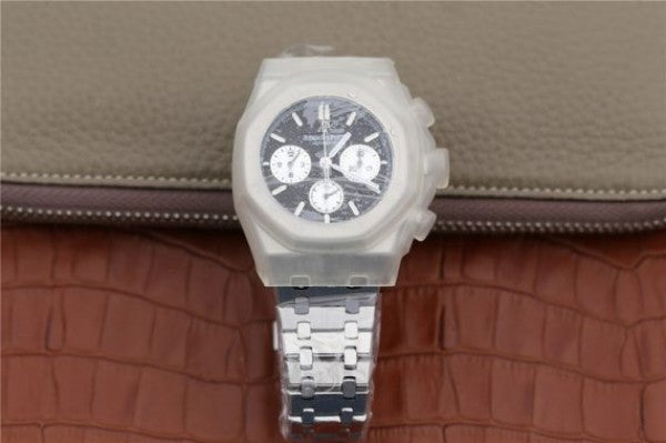 Replica Audemars Piguet Royal Oak Chronograph SS JHF Black/White Dial SS Bracelet A7750
