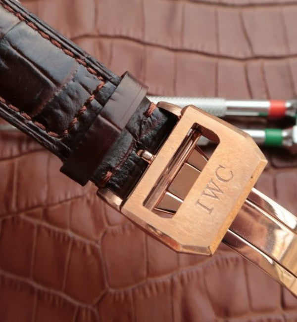 Replica IWC ZF Pilot Chrono RG IW387803 Leather Strap A7750