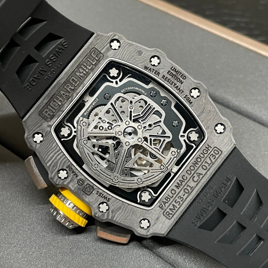 Best Richard Mille RM 11-03 Replica Watch For Men ¨C Swiss Movement, Skeleton Dial, Carbon Fiber Case
