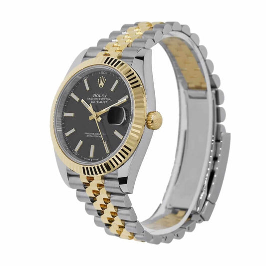 Rolex Datejust 126333 Yellow Gold Steel Black Dial Jubilee Replica