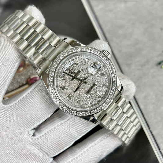 Rolex Day-Date Best Replica Watch Full Swarovski Crystal 40mm