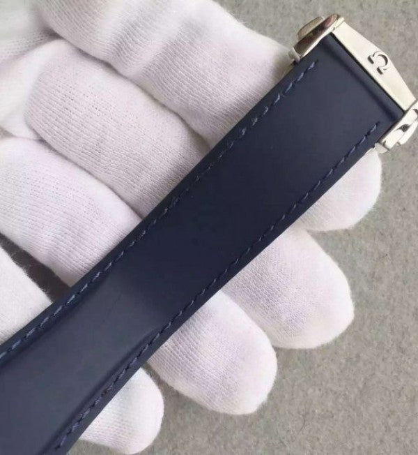 Replica Omega Seamaster Professional Chronograph Blue Bezel Blue Dial Rubber Strap A9900