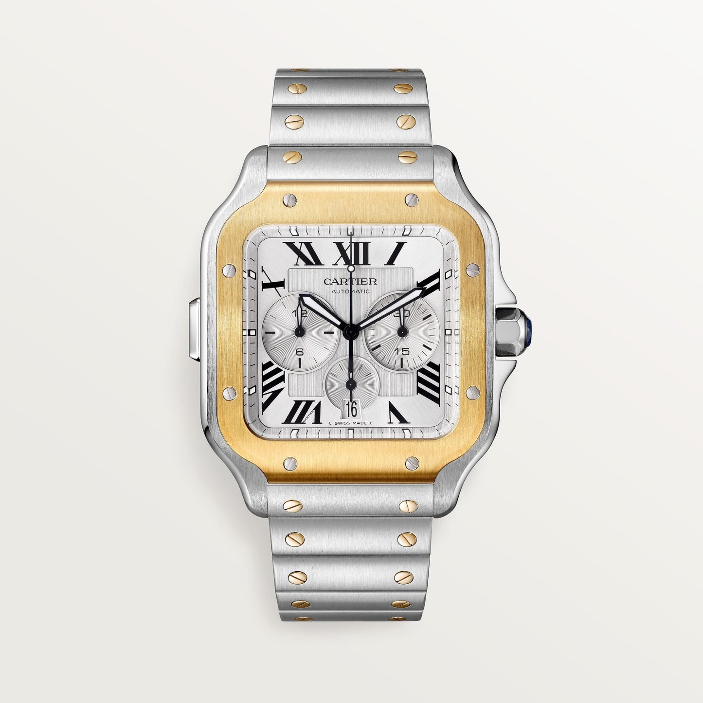 fake cartier watch Santos extra-large model chronograph mechanical movement with automatic winding caliber(1:1 replica)