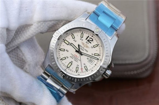 Replica Breitling Colt Automatic 44mm SS GF White Textured Dial SS Bracelet A2824