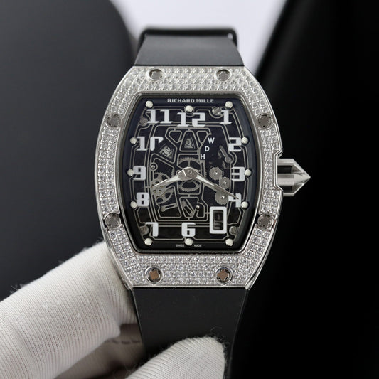 Richard Mille Replica 1:1 Watch RM67 Black Face With Stone Automatic Mechanical 40mm