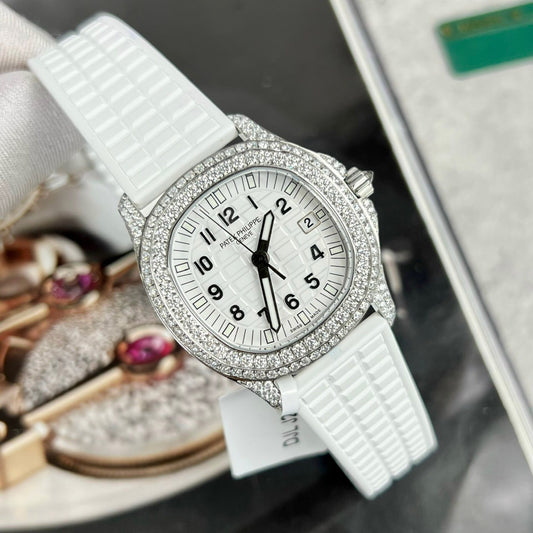 Patek Philippe Replica Watch Aquanaut 5069G Custom Full Moissanite Diamonds PPF Factory 35.2mm