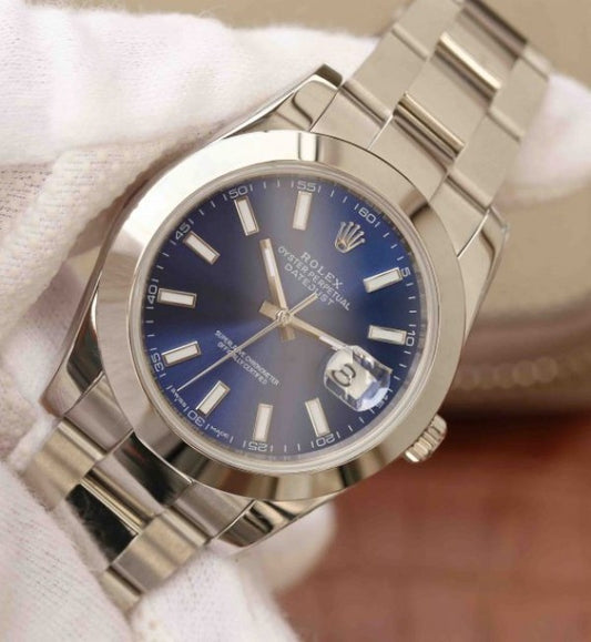 Replica Rolex DateJust 41mm SS 116200 Polished Bezel Blue Dial 904L SS Bracelet SA3235