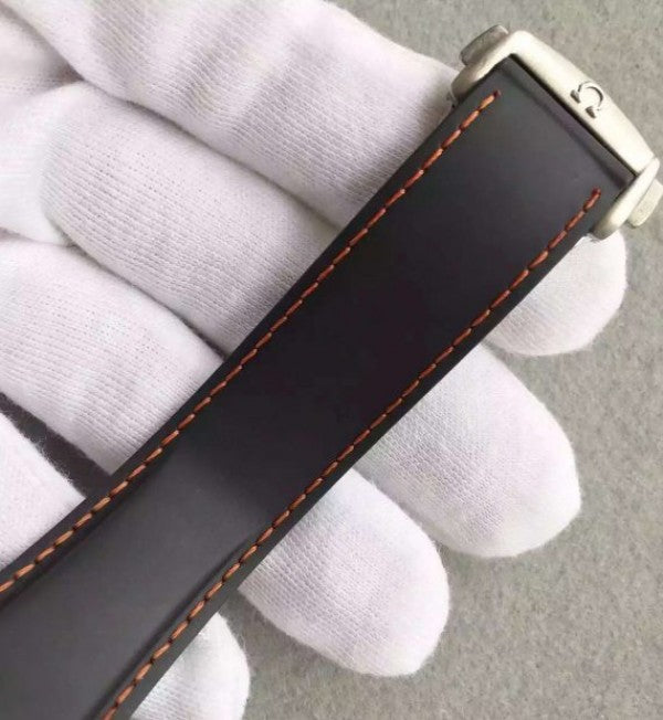Replica Omega Seamaster Professional Chrono Black Ceramic Black Dial Orange Rubber Strap A9300