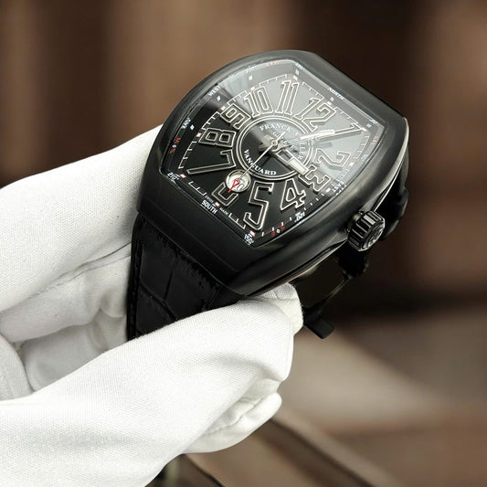 Franck Muller Good Imitation Watches Vanguard V45 Black Ceramic Automatic Movement ABF Factory 45mm