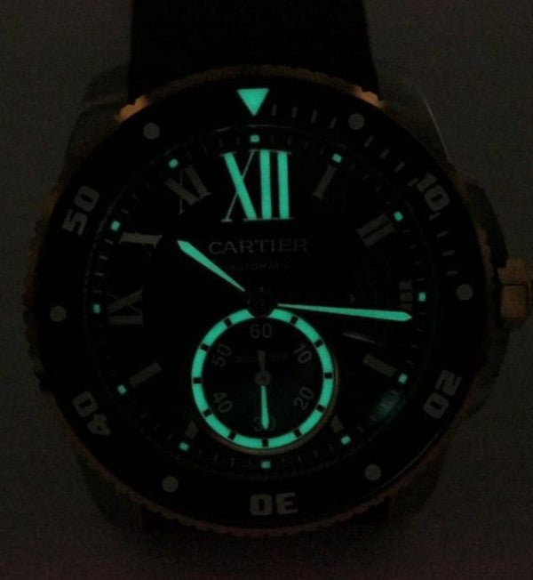 Replica Cartier JJF Calibre De Cartier Diver SS Black Dial RG Bezel Black Rubber Strap A23J