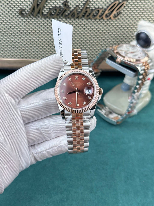 Rolex Replica 11 Watch DateJust Rose Gold Chocolate Dial GM Factory 36mm