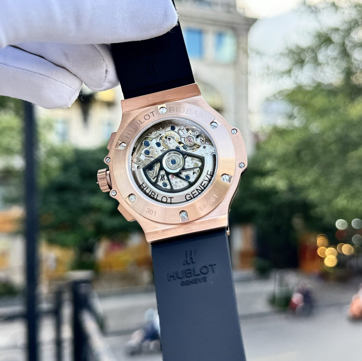 Hublot Fake Watches Big Bang Chronograph King Gold Black Dial 44mm