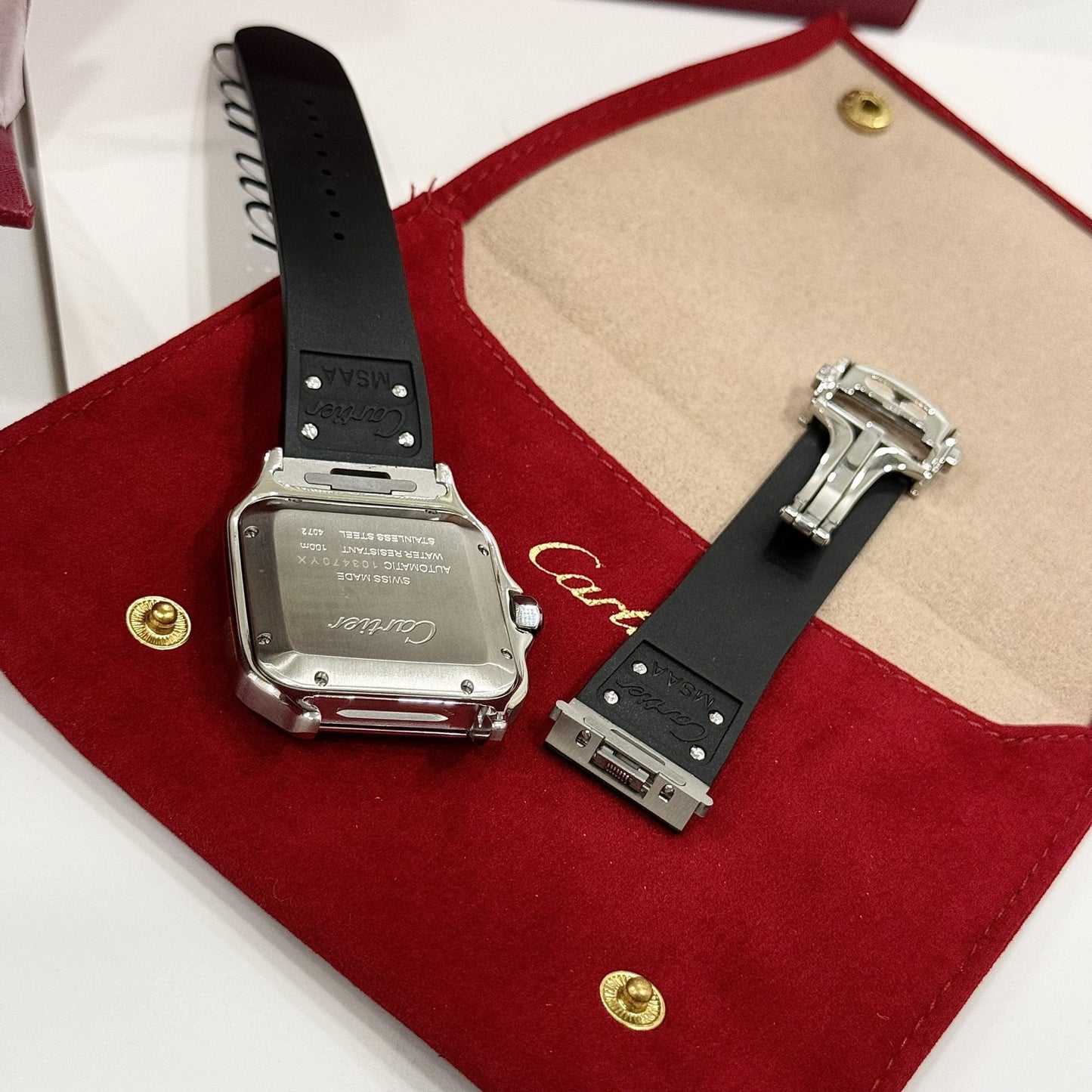 Cartier Replica Watches Santos WSSA0061 Green Dial Rubber Strap BV Factory 39.8mm