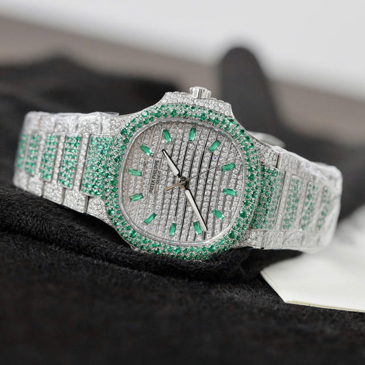 Patek Philippe Best Copies Watch Nautilus 7118 Custom Diamonds Moissanite Hong Kong 35.2mm