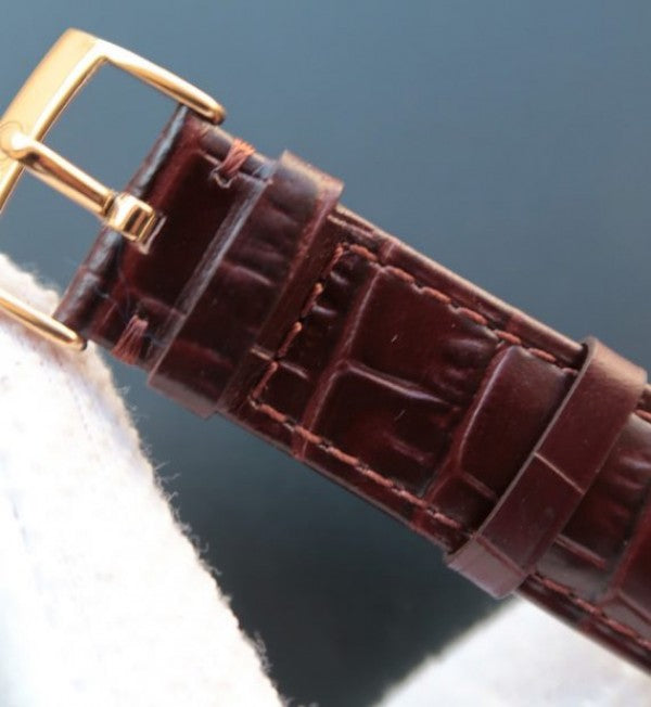 Replica Omega MKF De Ville 39mm RG Co-Axial White Dial Brown Leather A2202
