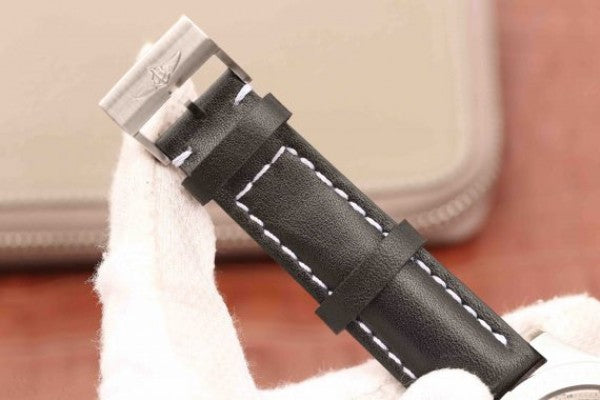 Replica Breitling Colt Automatic 44mm SS GF White Textured Dial on Black Leather Strap A2824