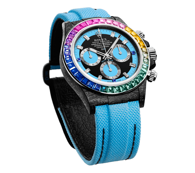 ROLEX Diw Daytona carbon rainbow blue 40mm carbon(1:1 replica)