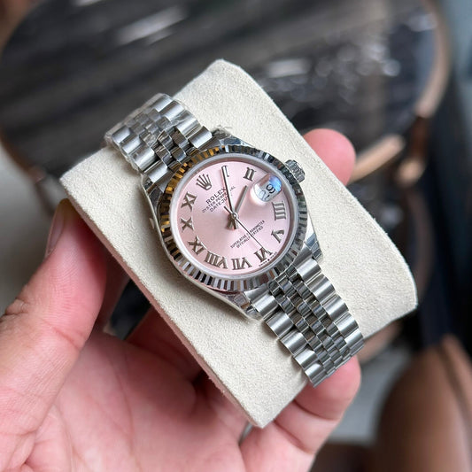 Rolex DateJust Pink Dial Replica Women s Watch Roman Numerals EW 31mm