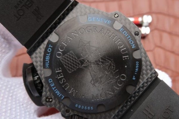 Replica Hublot King Power OceanGraphic 4000 CF V6F Blue Markers Rubber Strap A7750