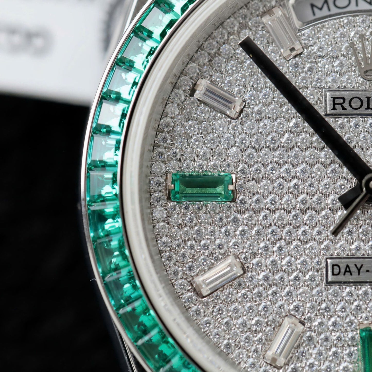 Rolex Day-Date Men Replica Watch Diamonds Moissanite + Sapphire Baguette Custom 40mm