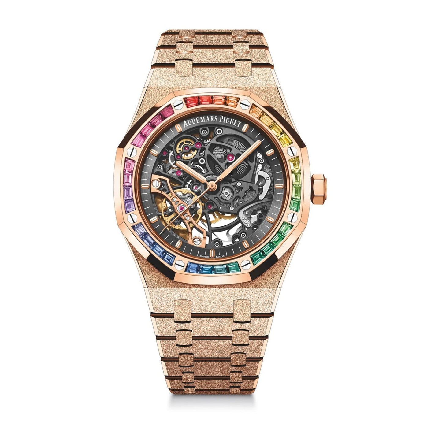 Audemars Piguet Replica Watch Royal Oak Frosted Gold Double Balance Wheel Openworked(1:1 replica)