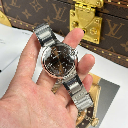 Cartier Ballon Bleu Luxury Imitation Watches Brown Dial Automatic Moevement AF Factory 40mm