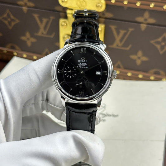 Omega Replica Watch De Ville Prestige Power Reserve Black Dial 39.5mm