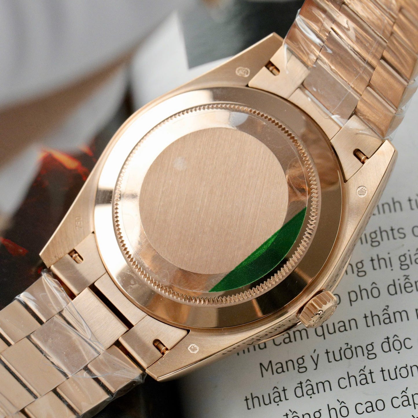 Rolex Day-Date Eisenkiesel Dial Copies Watch 18K Gold Wrapped Custom QF 36mm