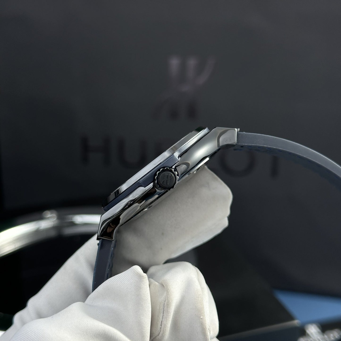 Hublot Replica 11 Watch Black Ceramic Case Blue Dial Refined Movement SW300 JJZ 42mm