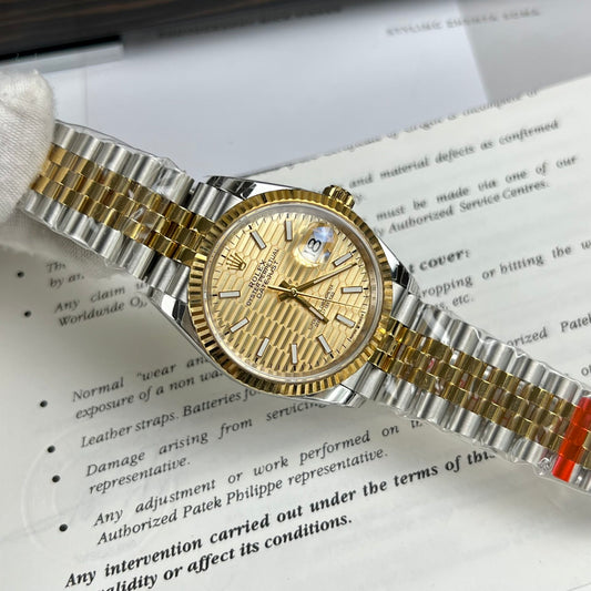 Rolex Datejust Yellow Dial High Quality Replica EW Factory 41mm
