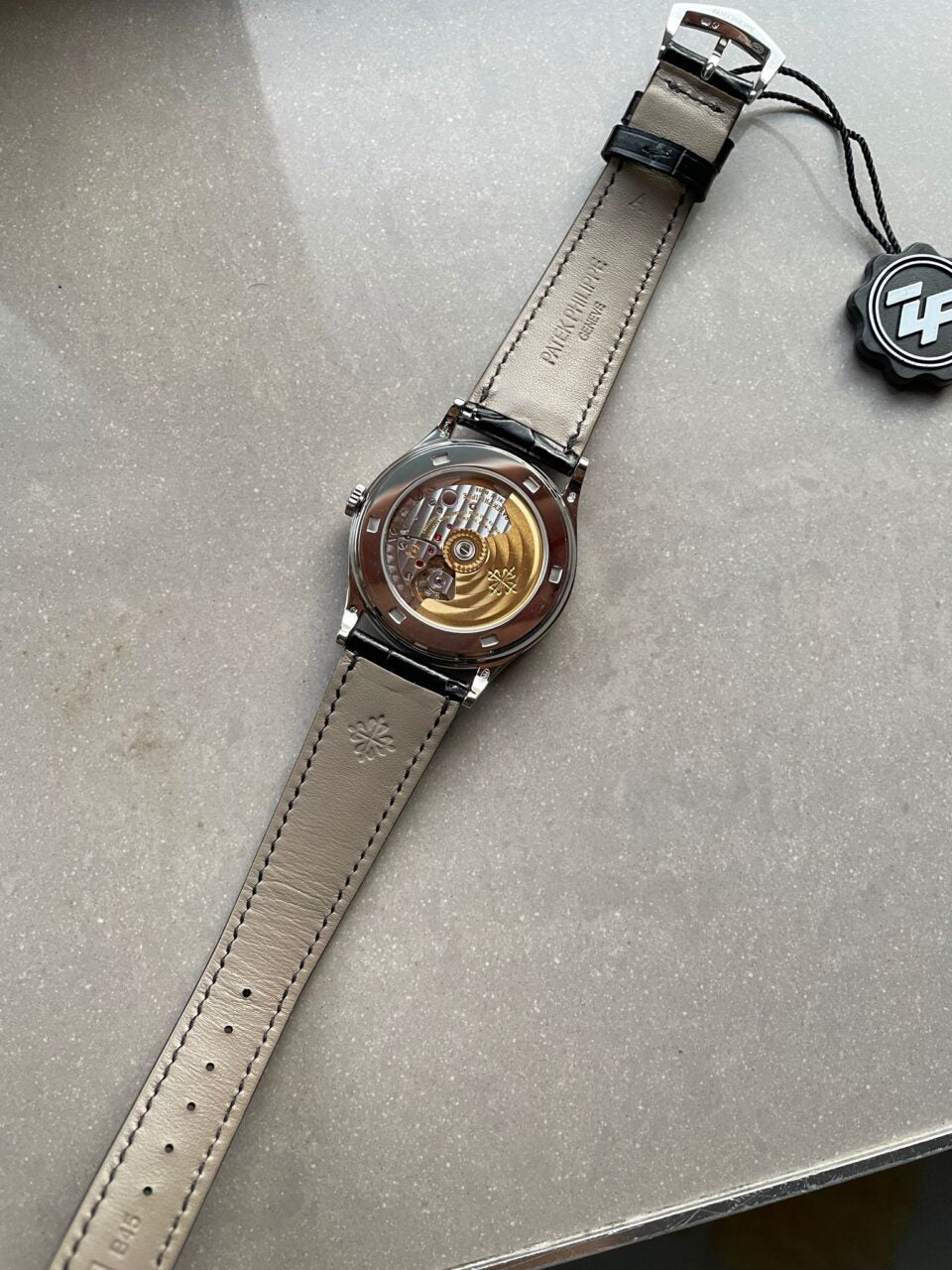 Replica PATEK PHILIPPE Calatrava ZF 5298p Date Sweep Seconds in Diamond Bezel Black Dial ZF factory