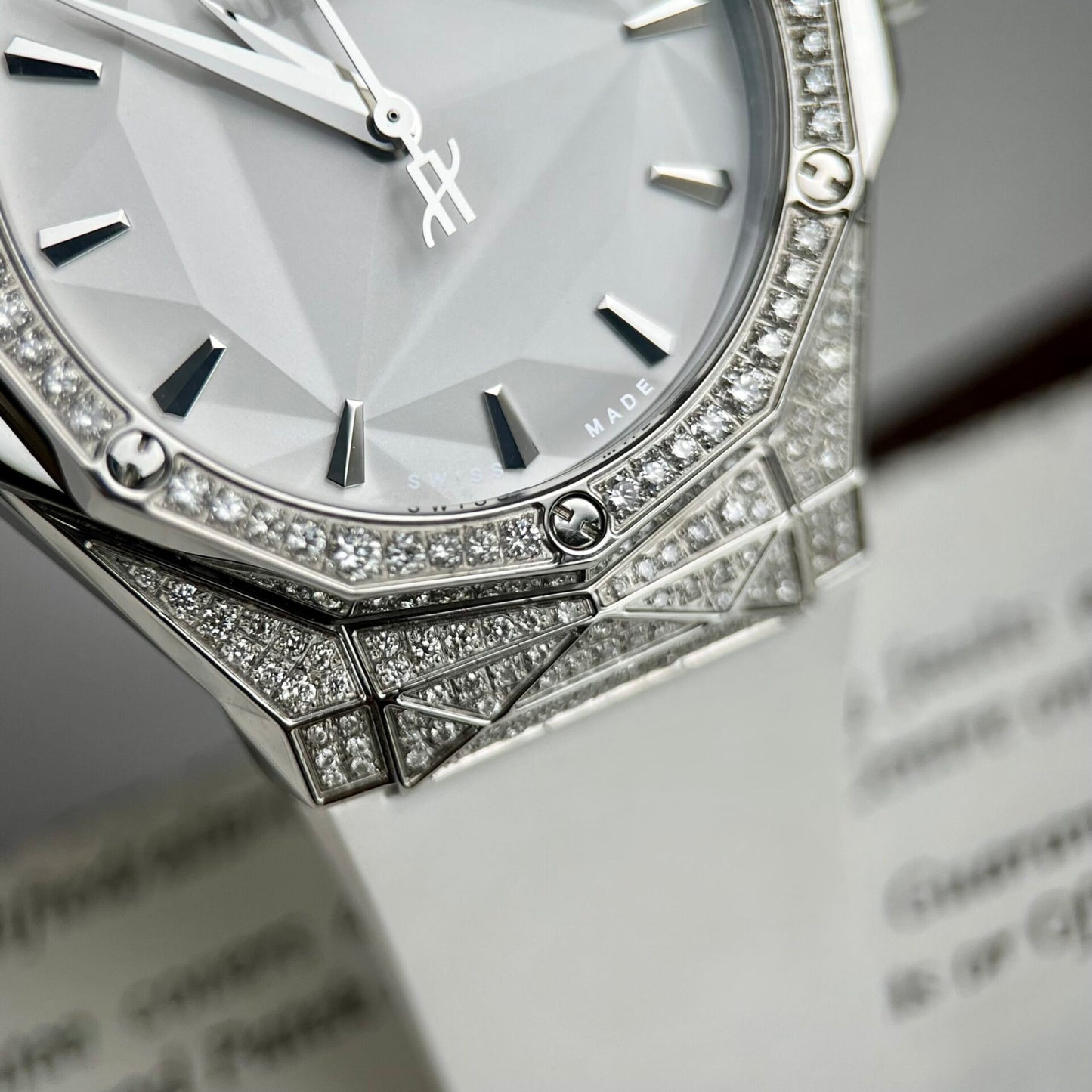 Hublot Orlinski Replica Watch White Dial Custom Moissanite Diamonds APS Factory 40mm
