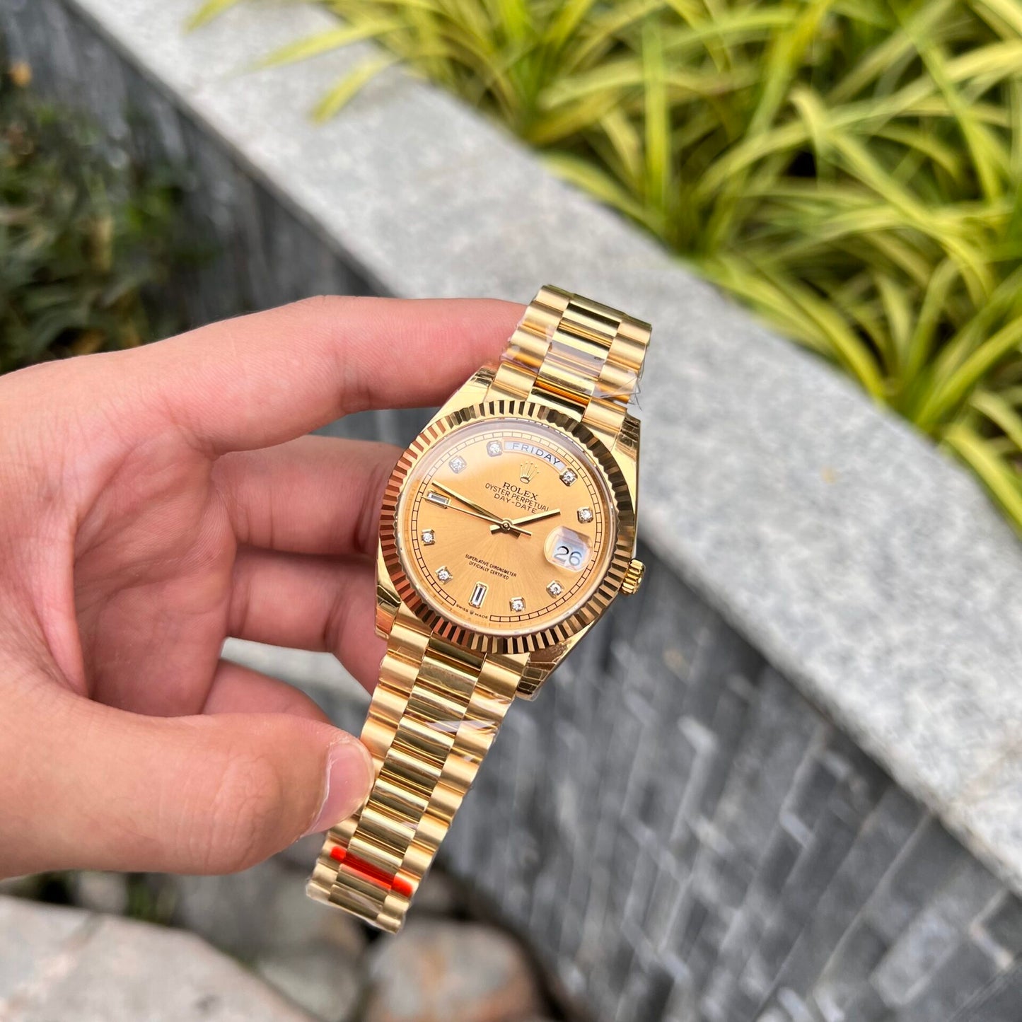 Rolex Day-Date Replica 1:1 Watch Champagne Dial Jubilee Strap 40mm