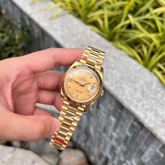 Rolex Day-Date Replica 1:1 Watch Champagne Dial Jubilee Strap 40mm