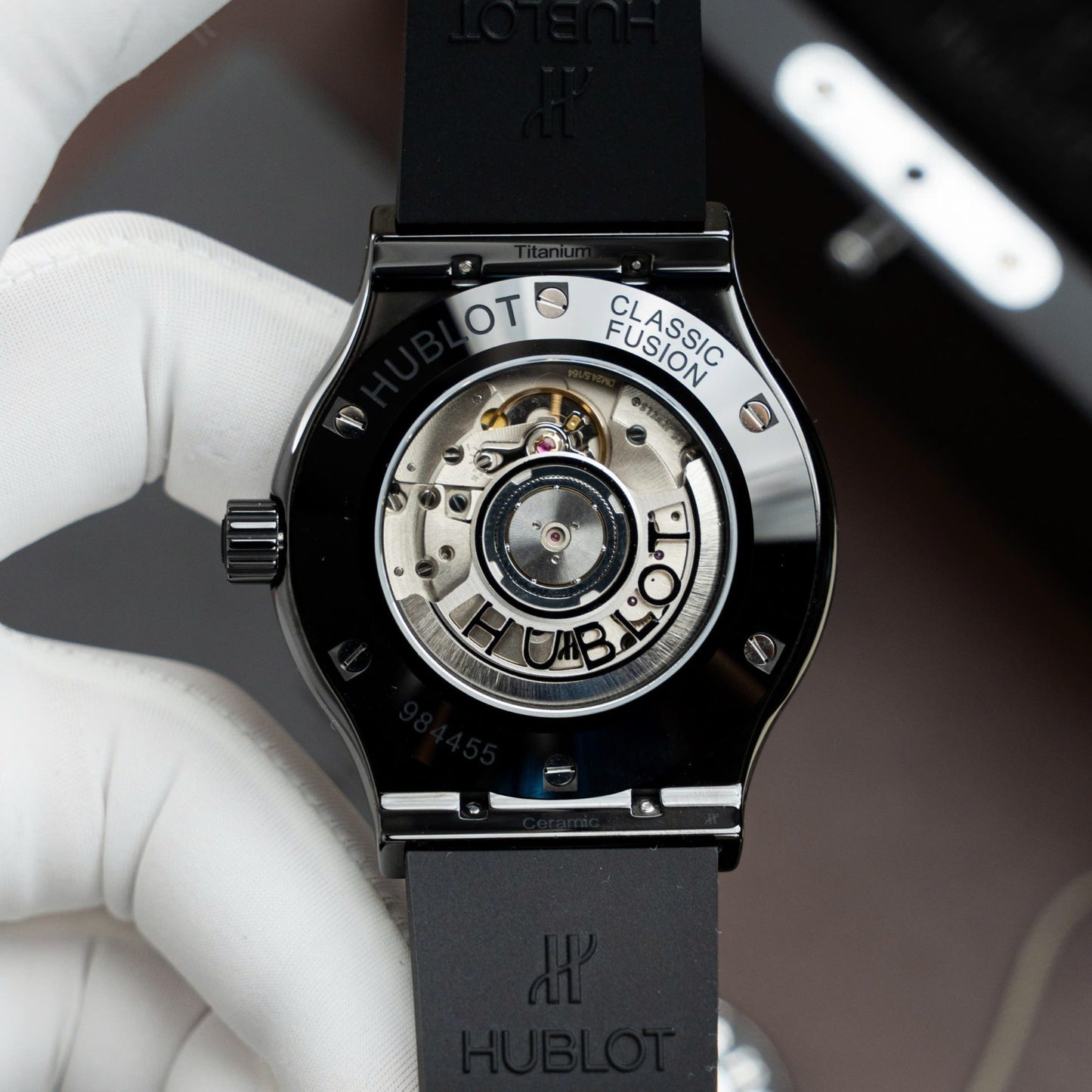 Hublot Classic Fusion Ceramic Black Rubber Strap Replica Watch 42mm