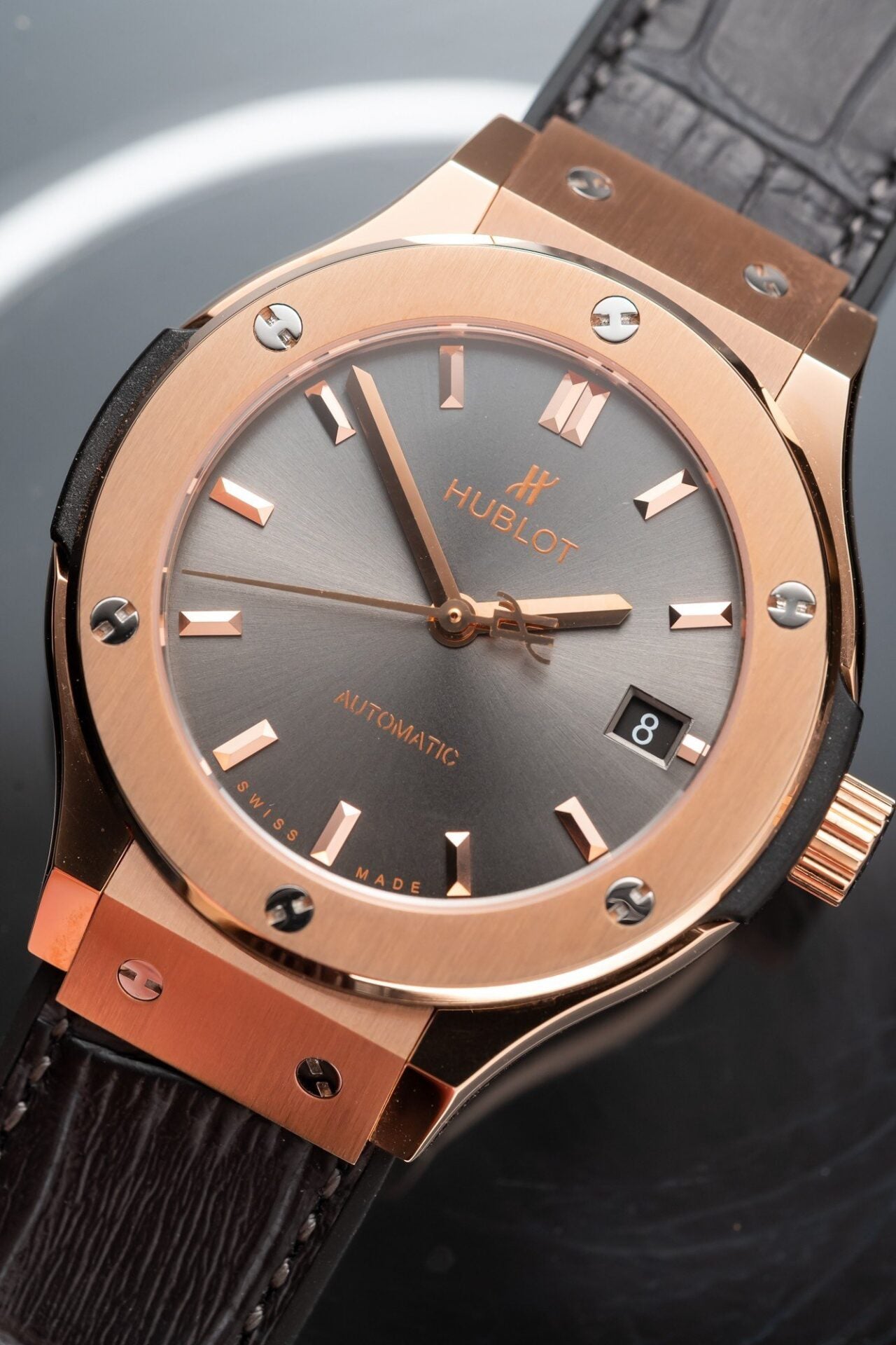 Hublot Classic Fusion King Gold Gray Dial Replica Watch JJF Factory 38mm