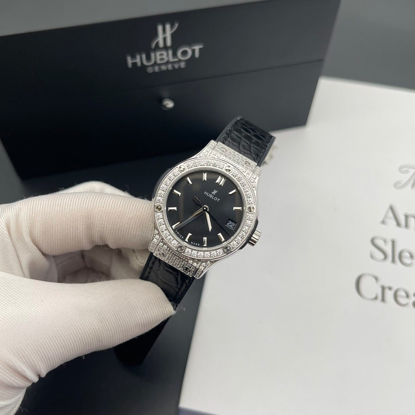 Hublot Classic Fusion Replica Watches Womens Black Dial HB Factory 33mm
