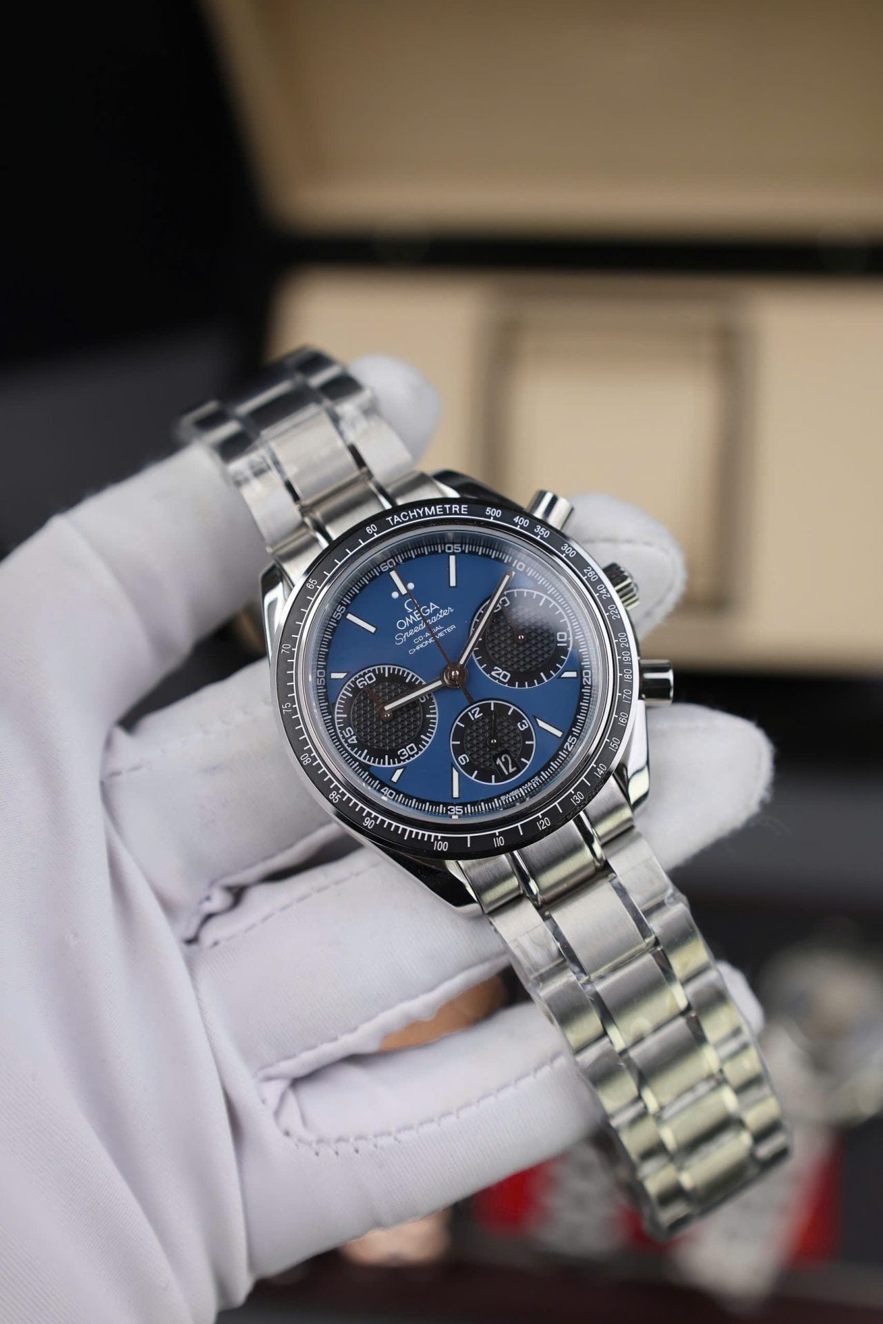 Omega Speedmaster Replica Watch Racing Chronograph Dial Blue 40mm