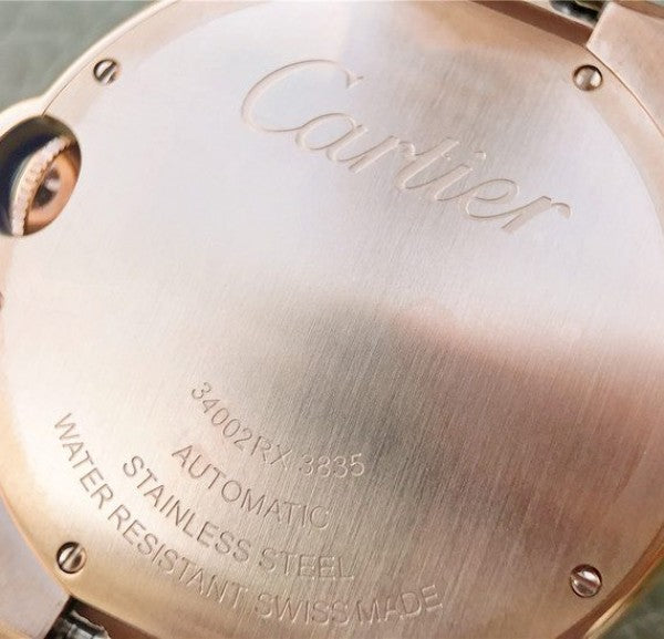 Replica Cartier Ballon Bleu 36mm RG White Textured Dial Diamond Bezel