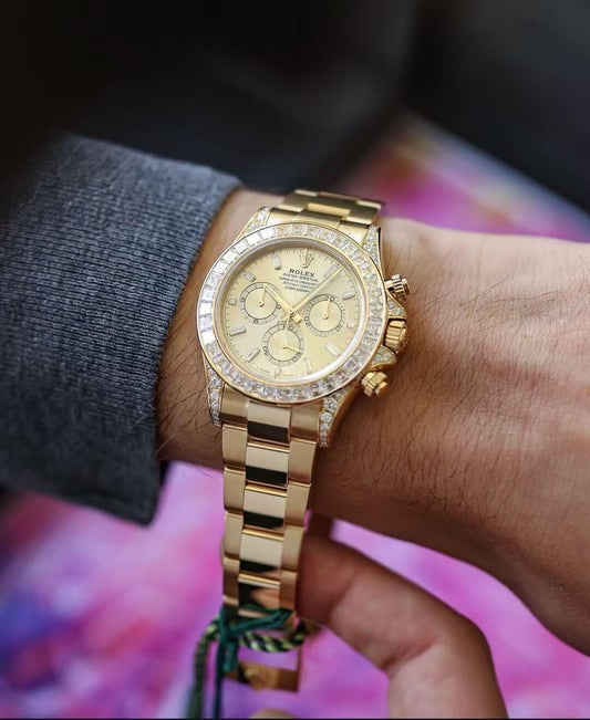 Rolex Cosmograph Daytona Oyster, 40 mm, yellow gold and diamondsReference 126598TBR(1:1 replica)