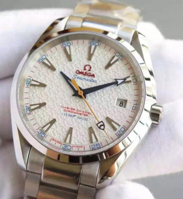 Replica Omega XF Seamaster CO-AXIAL Master James Bond White Textured Dial SS Bracelet A8507