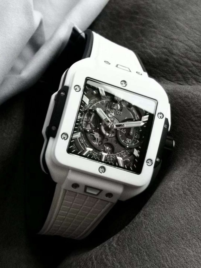 Hublot Replica 1:1 Watch White Ceramic Square Bang Unico Chronograph Factory BBF 42mm