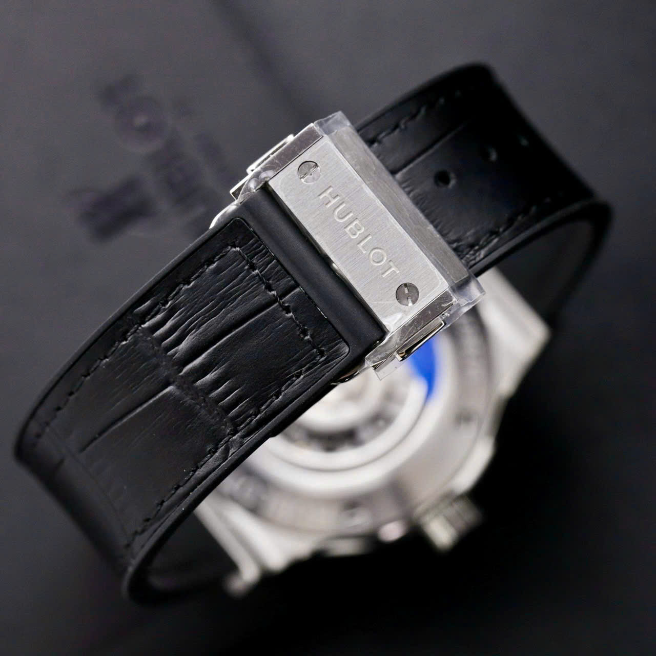 Hublot Classic Fusion Titanium Replica Watch Black Dial Custom Moissanite Diamonds 42mm
