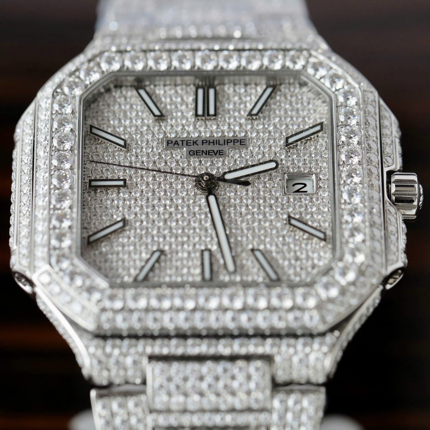 Patek Philippe Cubitus 5821 Copies Watches Diamonds Moissanite Hong Kong Custom 45mm