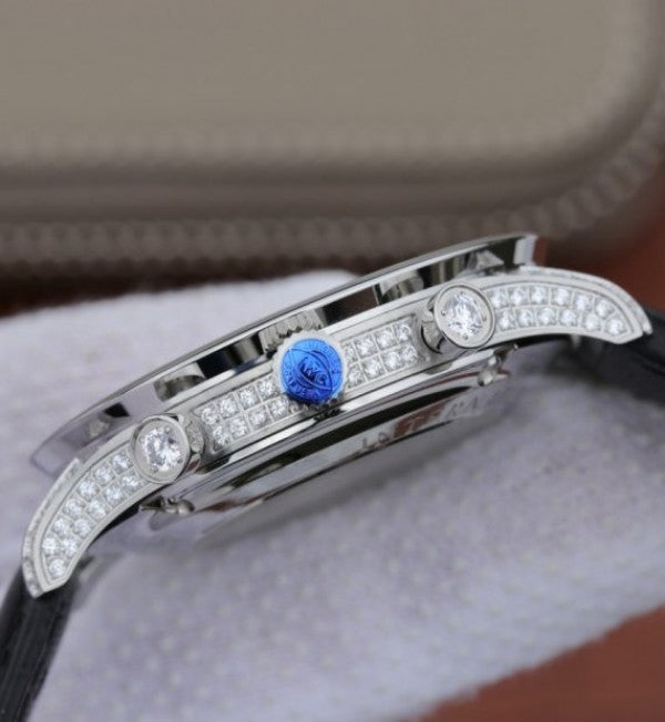 Replica IWC ZF Portuguese Chrono IW371447 Diamonds Bezel Leather Strap