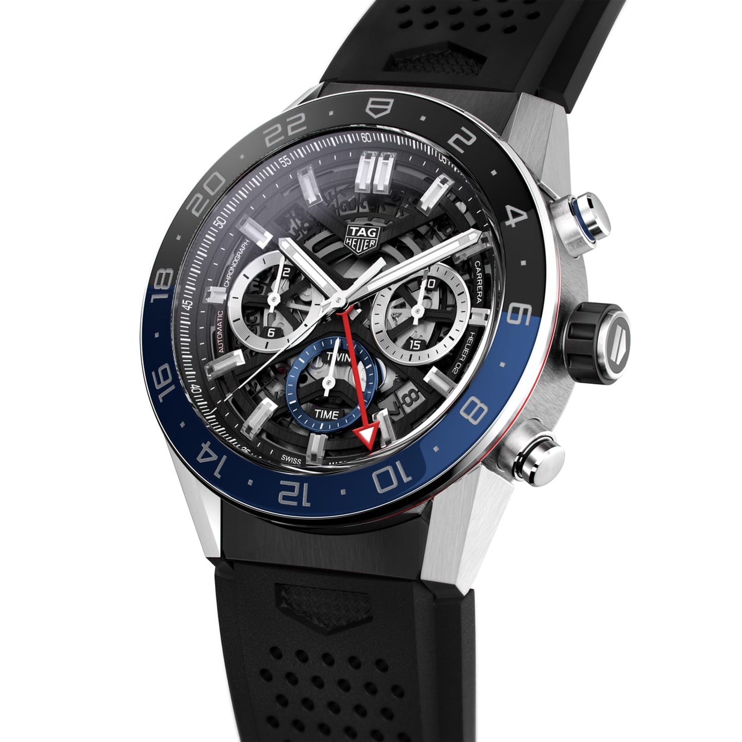 TAG Heuer Replica Watch Carrera Chronograph Twin-Time Automatic 45 mm Steel & Ceramic(1:1 replica)