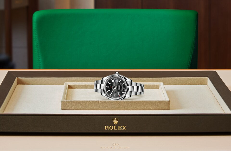 Rolex Sky-Dweller, 42mm, Oystersteel and 18k White Gold, Black, Oyster, Ref# 336934-0007(1:1 replica)