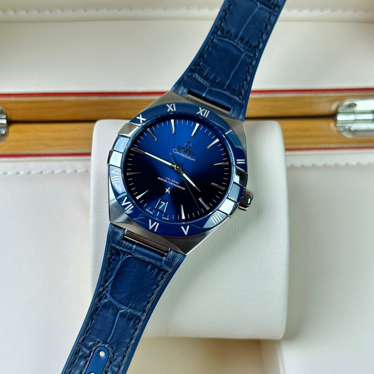 Omega Replica 1:1 Watch Constellation Blue Leather Strap VS Factory 41mm