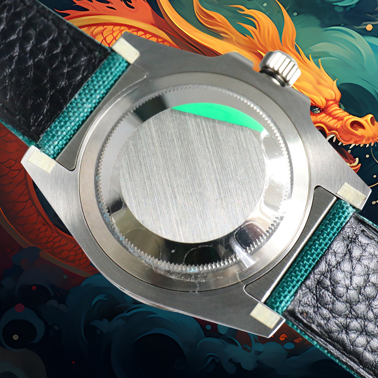ROLEX Year of the Dragon Auspicious ?? ?? Submariner Carbon Fiber Bezel - Velcro Strap - Green(1:1 replica)