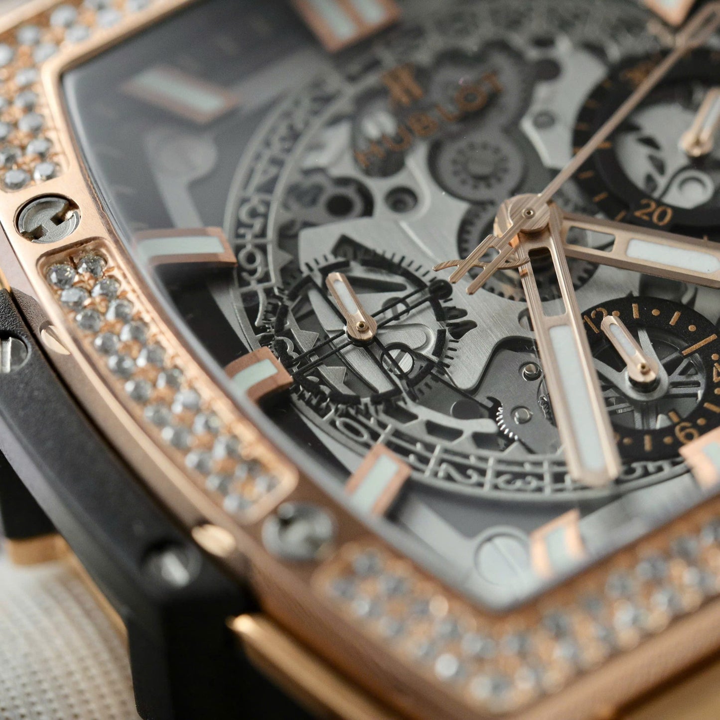 Hublot Spirit Of Big Bang King Gold Custom Moissanite Diamonds Hong Kong 42mm